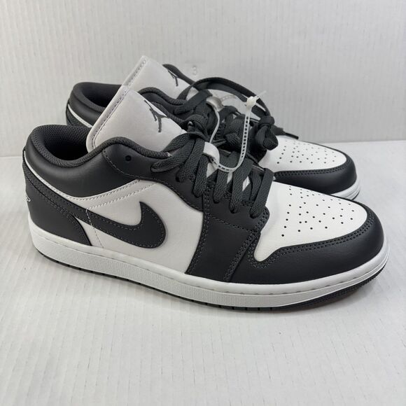 Nike Air Jordan 1 Low Shoes Iron Gray Summit White 553558-044 Men's 9.5 NEW - Picture 2 of 11